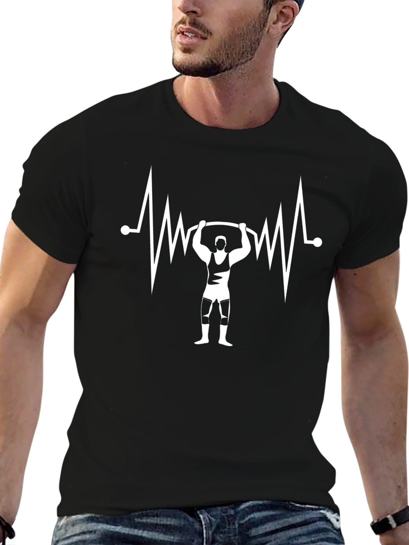 Weightlifting Heartbeat Graphic Tee