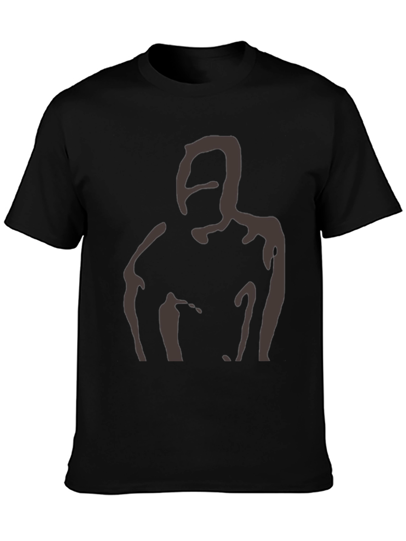 Abstract Silhouette Graphic Tee - Soft Black T-Shirt