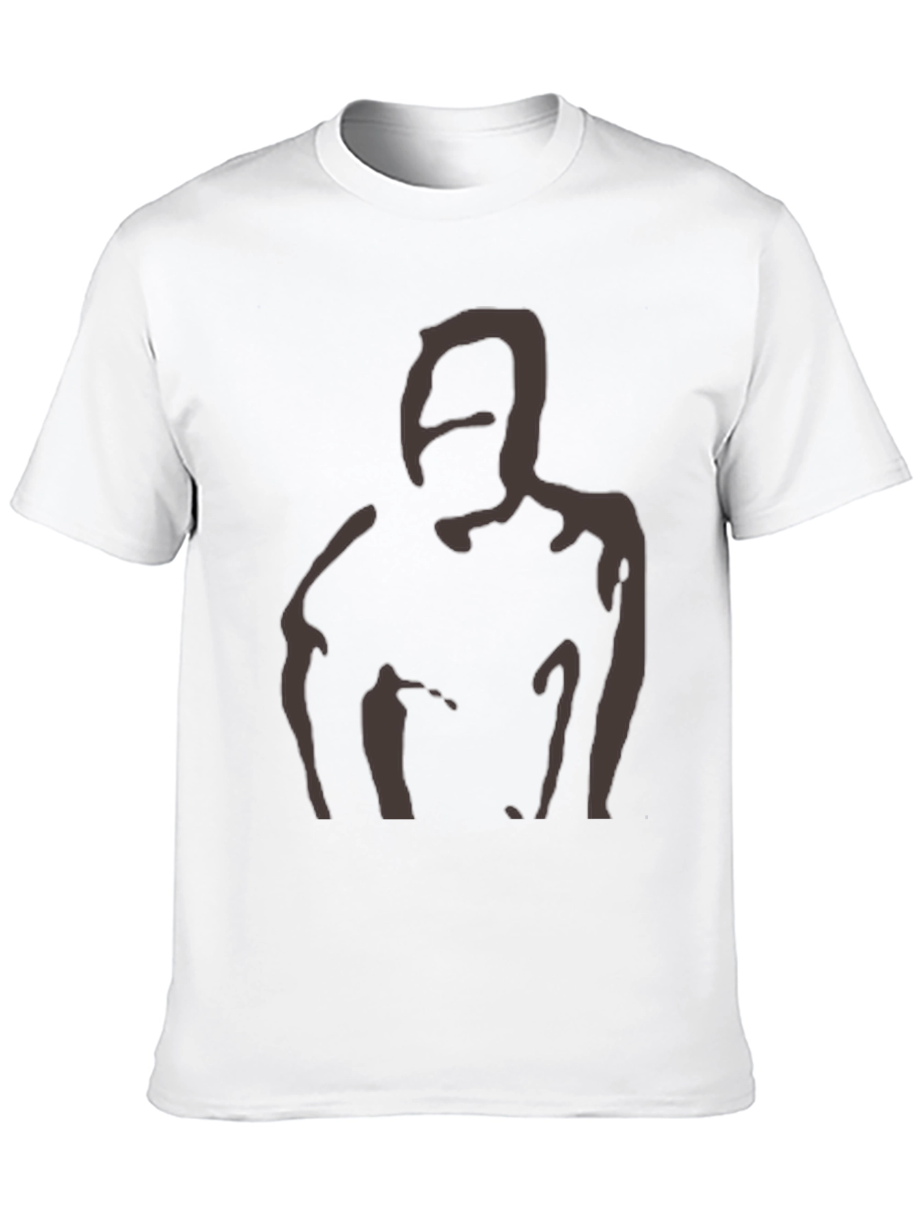 Abstract Silhouette Graphic Tee - Soft Black T-Shirt