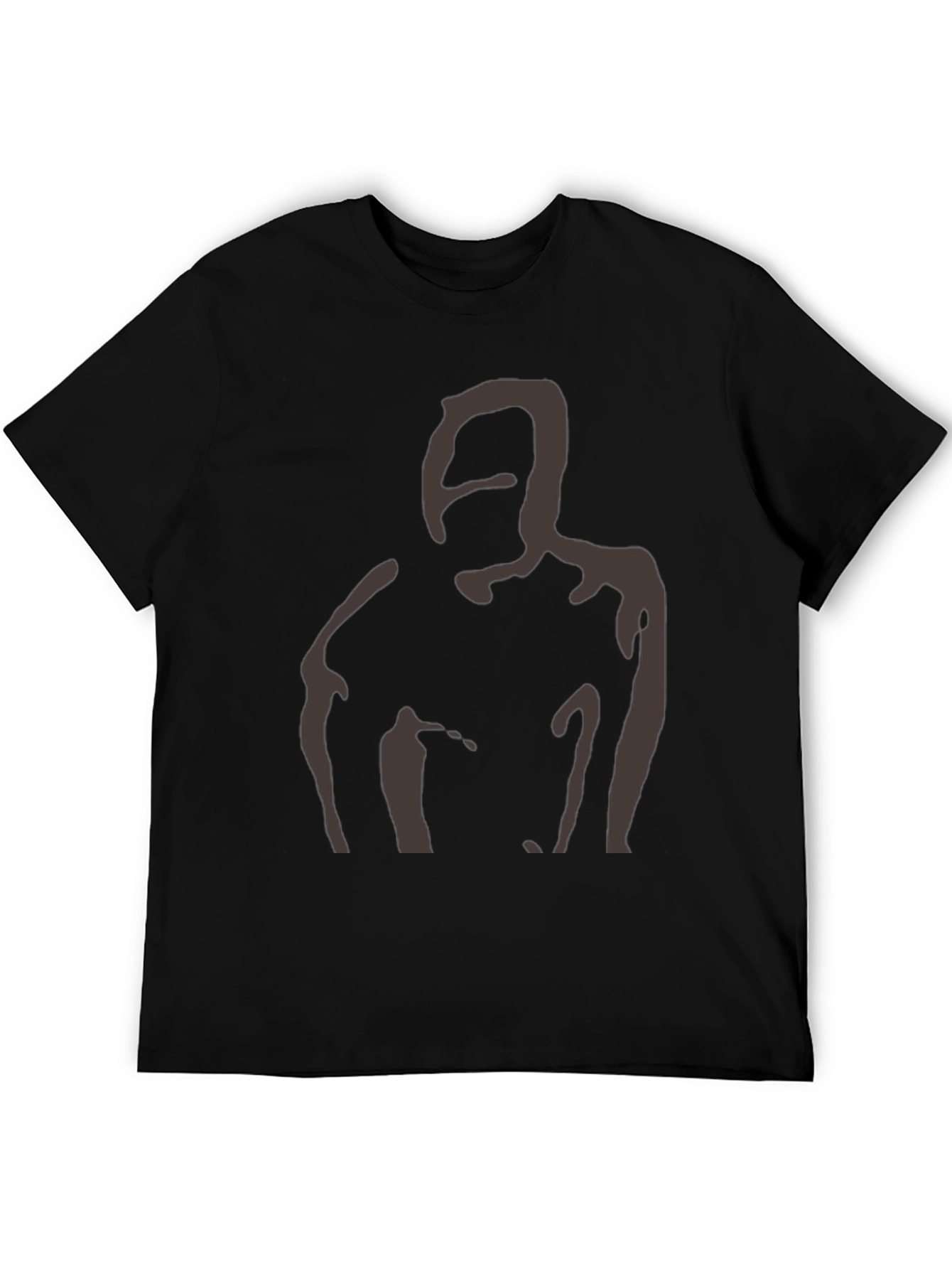 Abstract Silhouette Graphic Tee - Soft Black T-Shirt