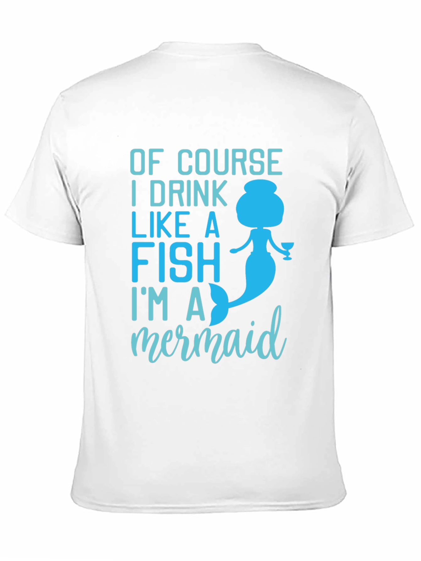 Mermaid Drink Like a Fish Black Graphic T-Shirt