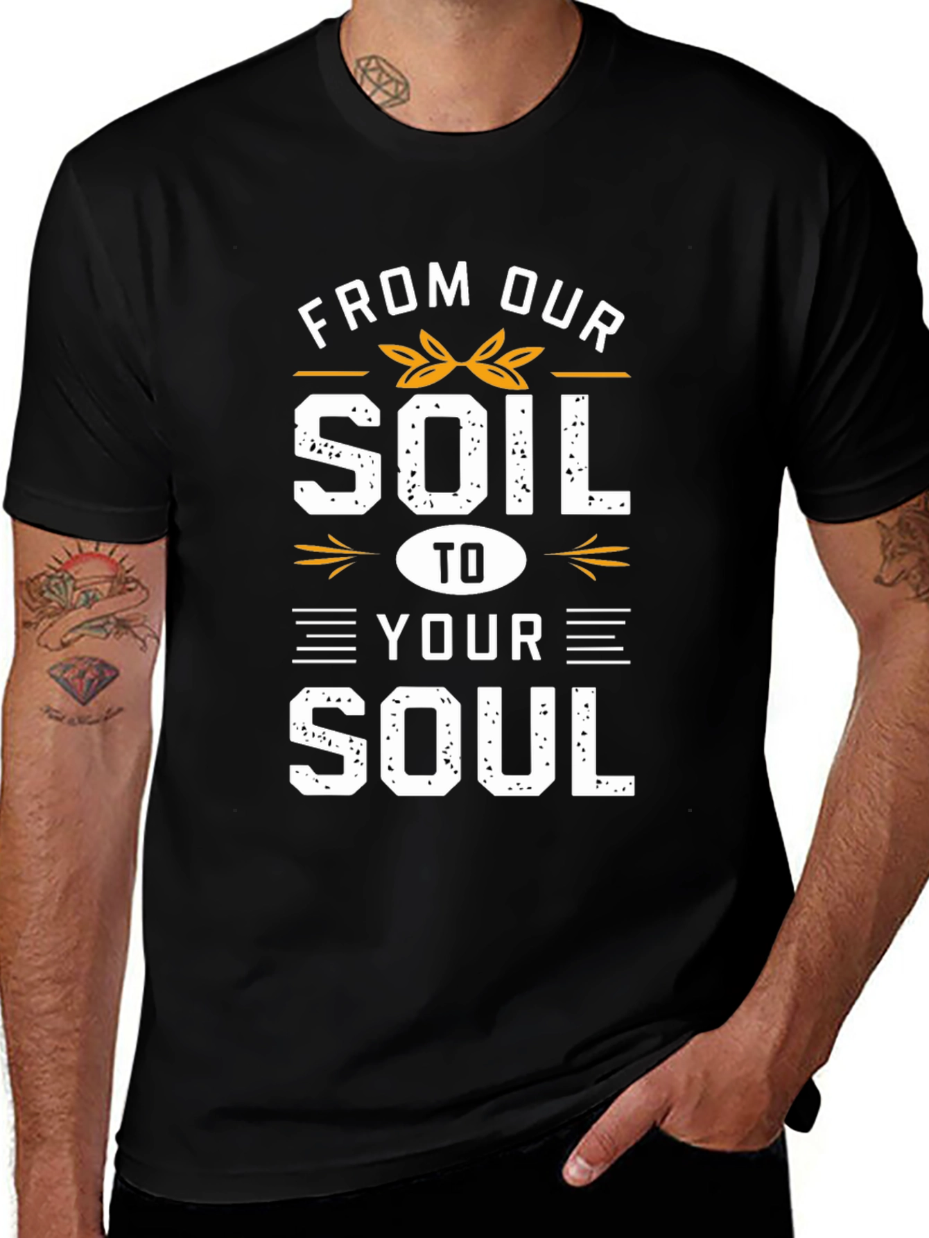 From Our Soil to Your Soul Black Graphic Tee