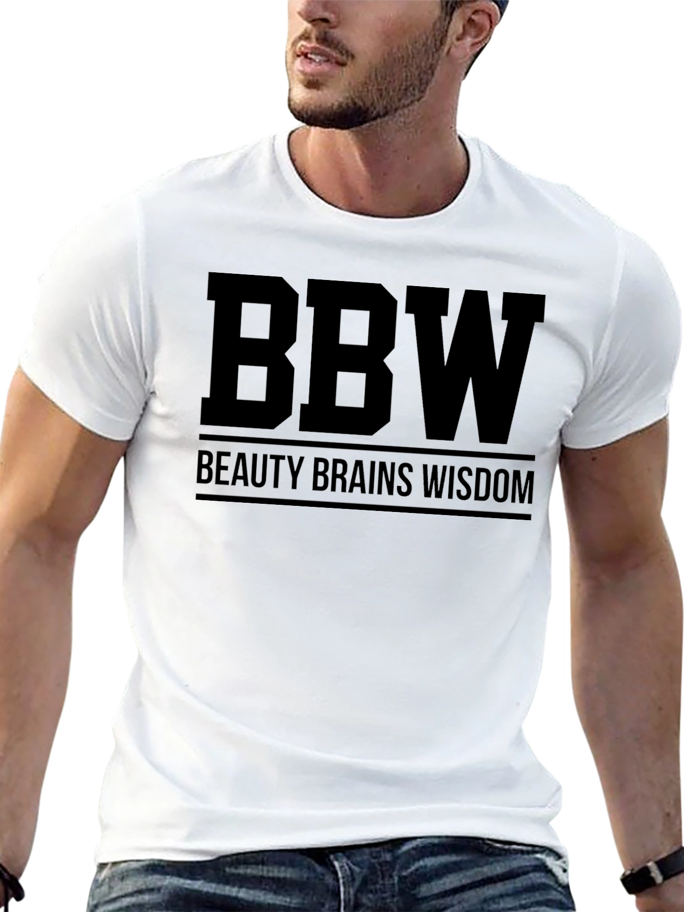 BBW Beauty Brains Wisdom Black T-Shirt