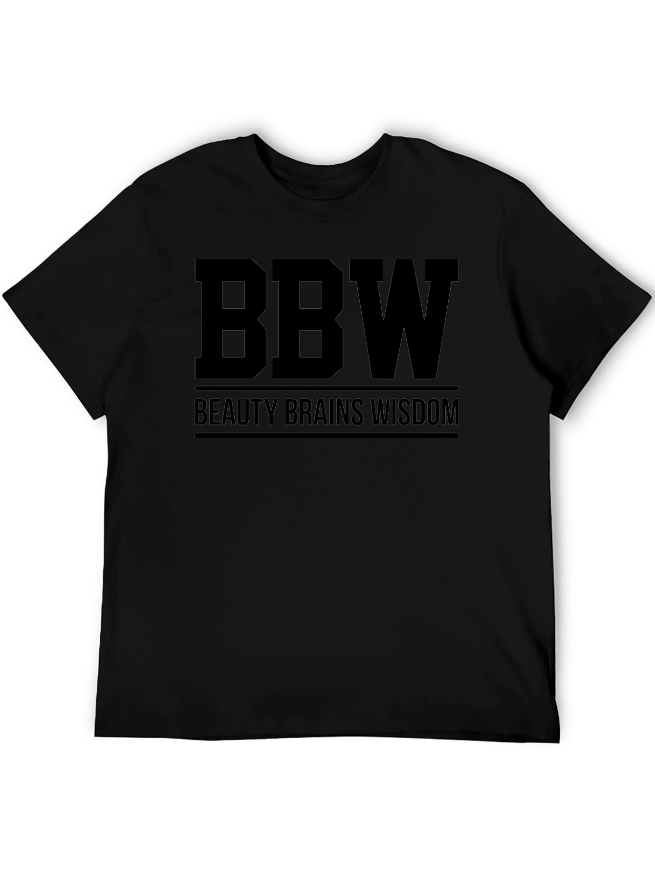 BBW Beauty Brains Wisdom Black T-Shirt