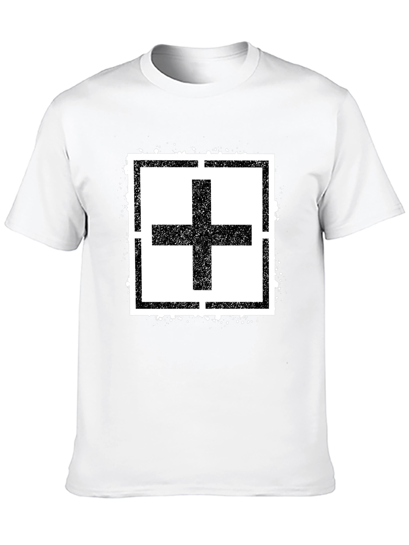 Plus Sign Square Black T-Shirt