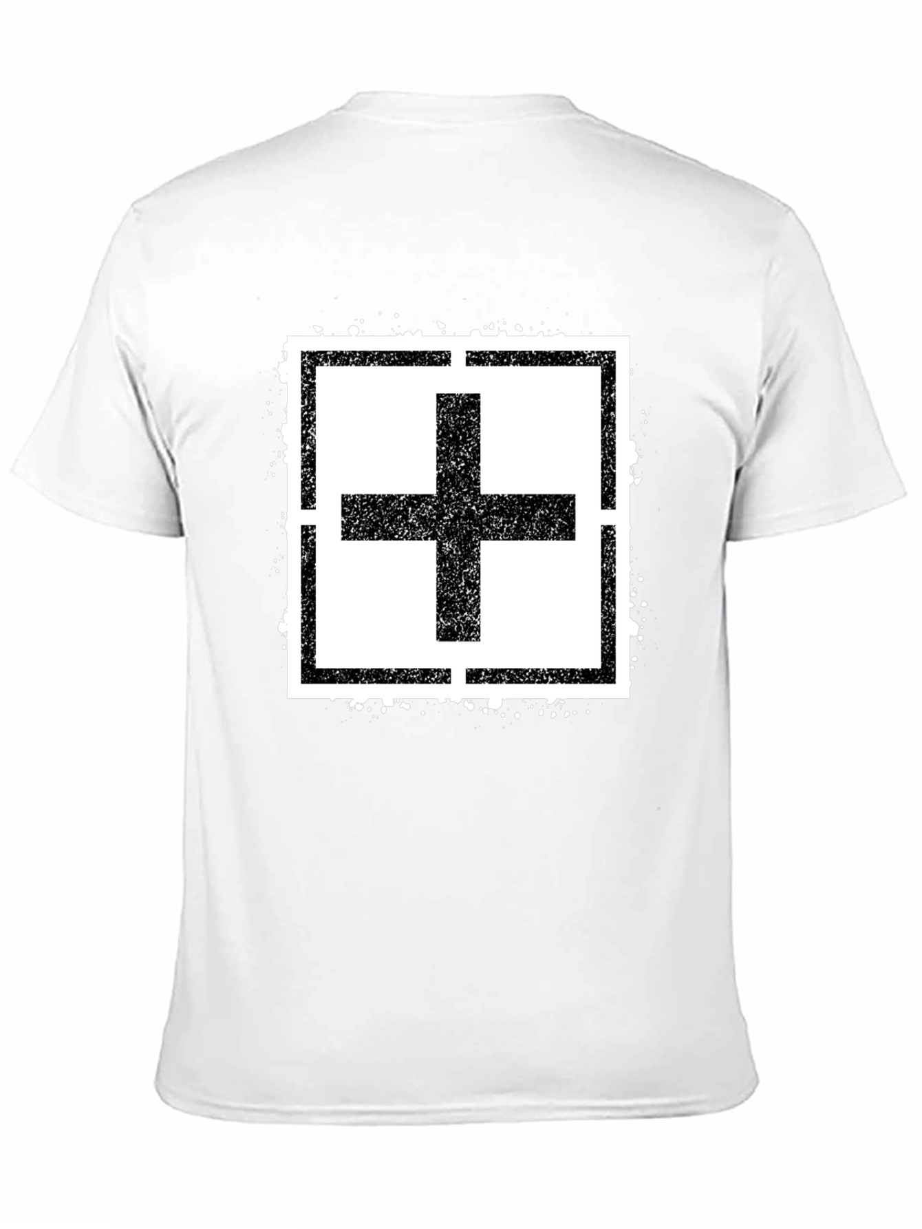 Plus Sign Square Black T-Shirt
