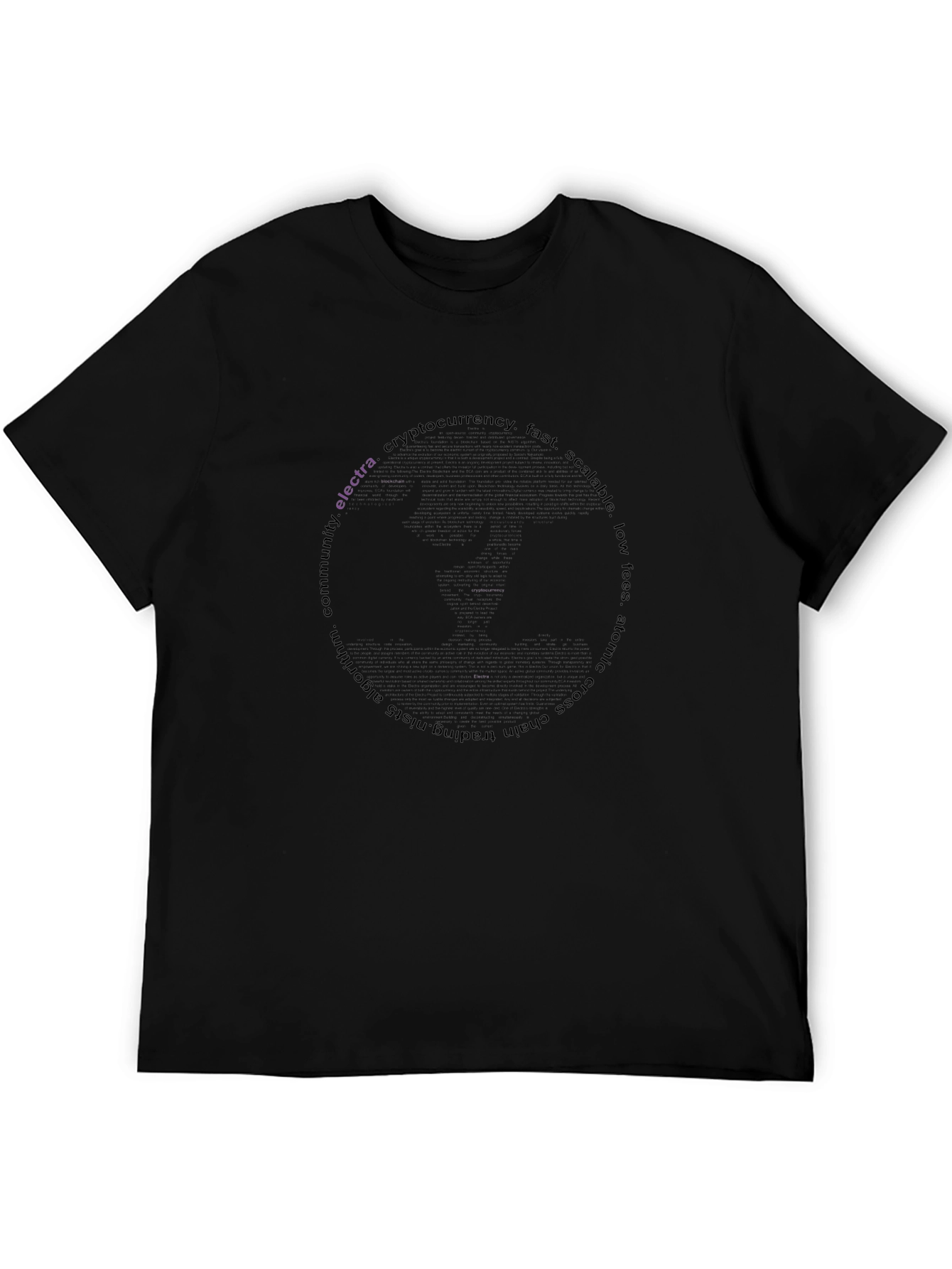 Electra Cryptocurrency T-Shirt - Black Modern Design