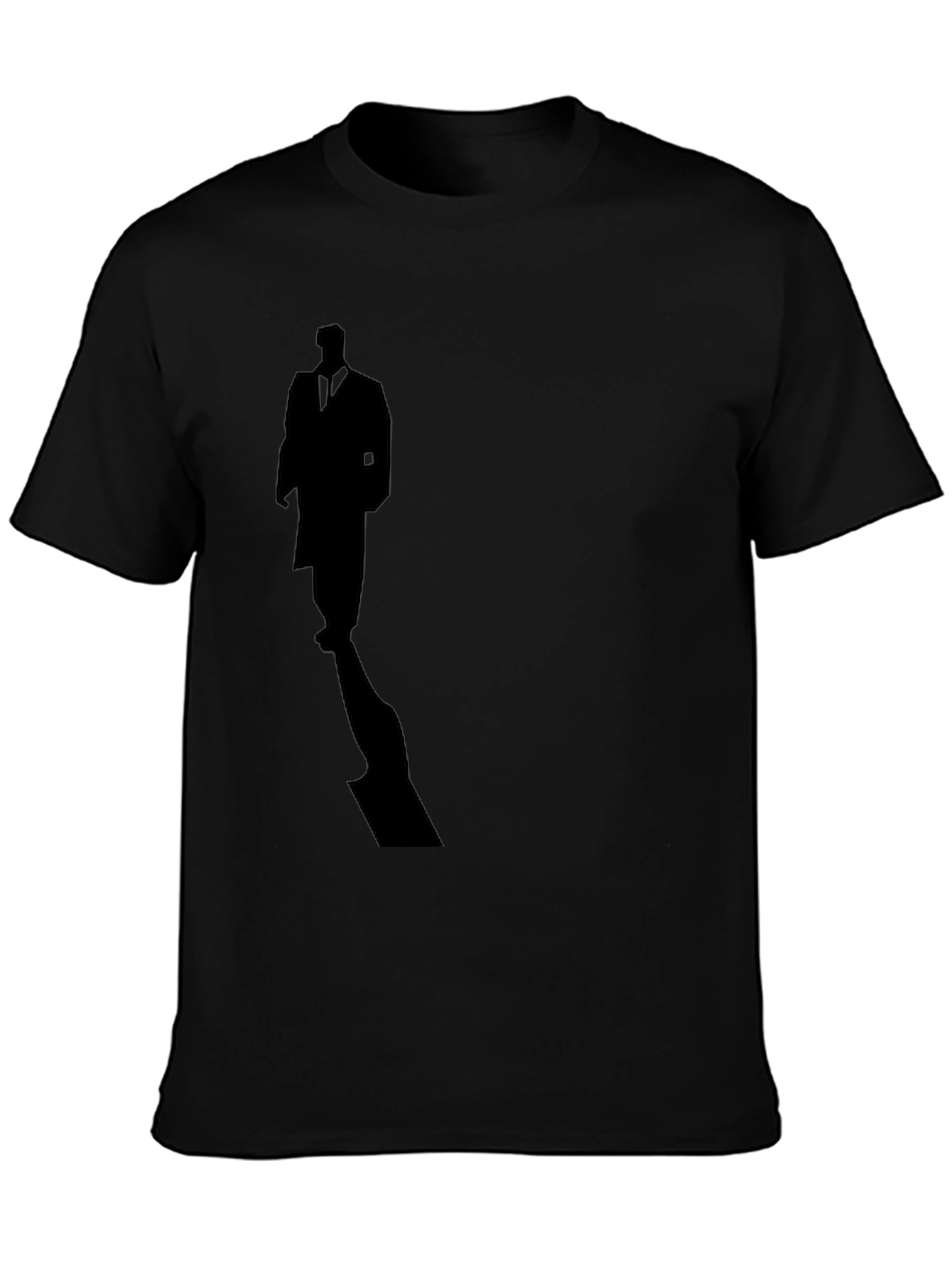 Mystery Man Silhouette Tee - Stylish Black Cotton T-Shirt