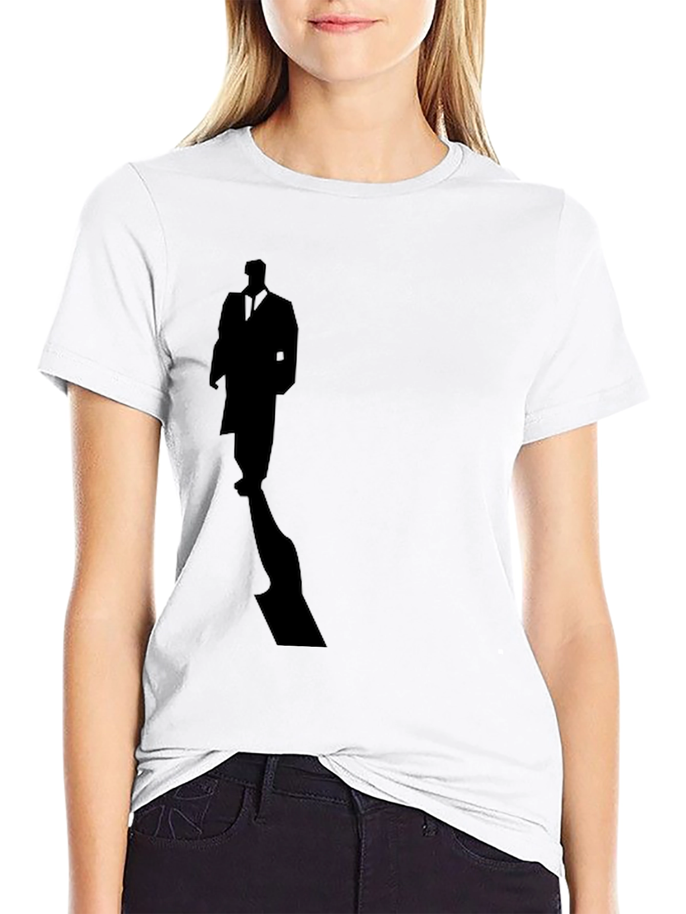 Mystery Man Silhouette Tee - Stylish Black Cotton T-Shirt