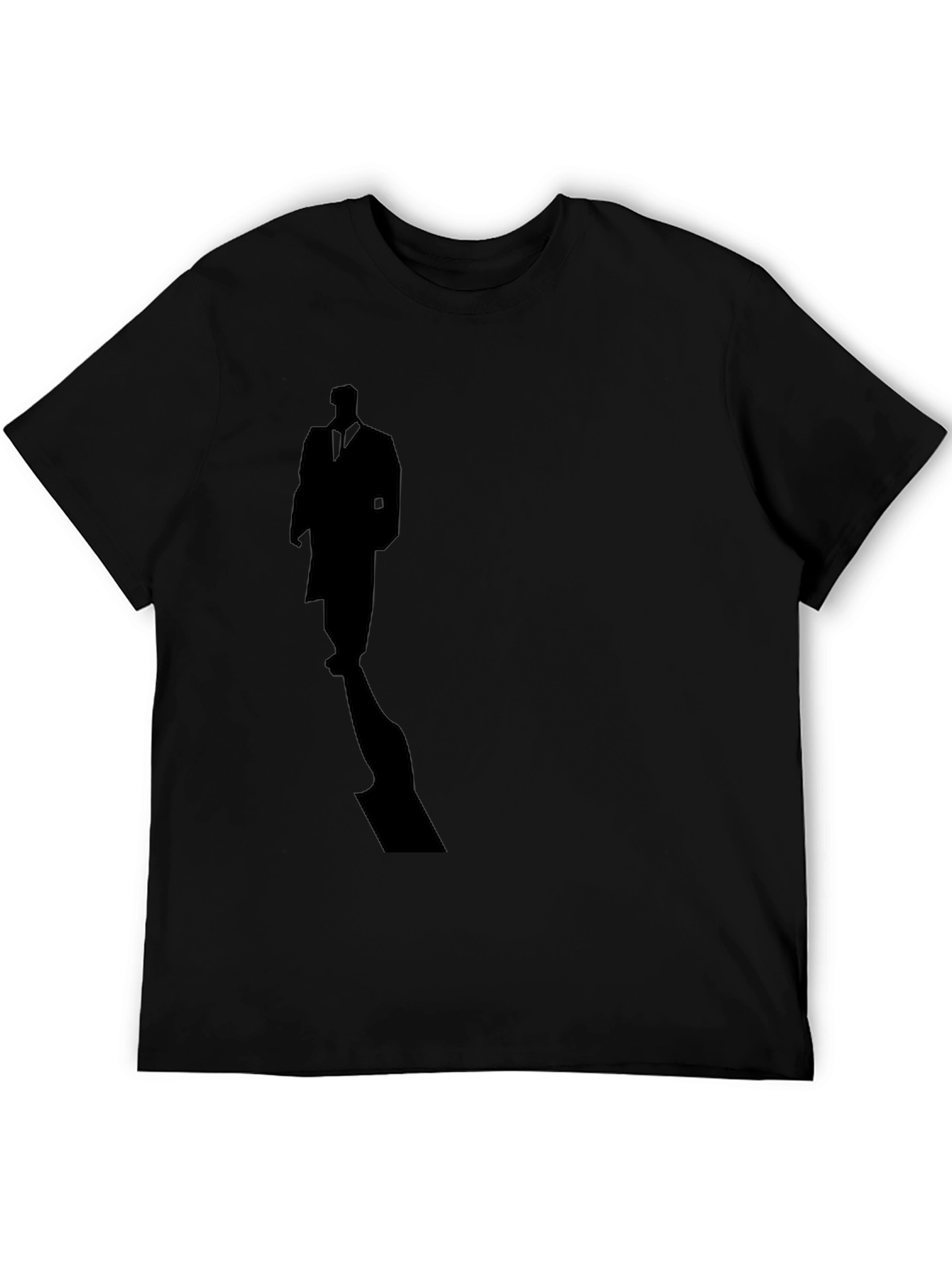 Mystery Man Silhouette Tee - Stylish Black Cotton T-Shirt