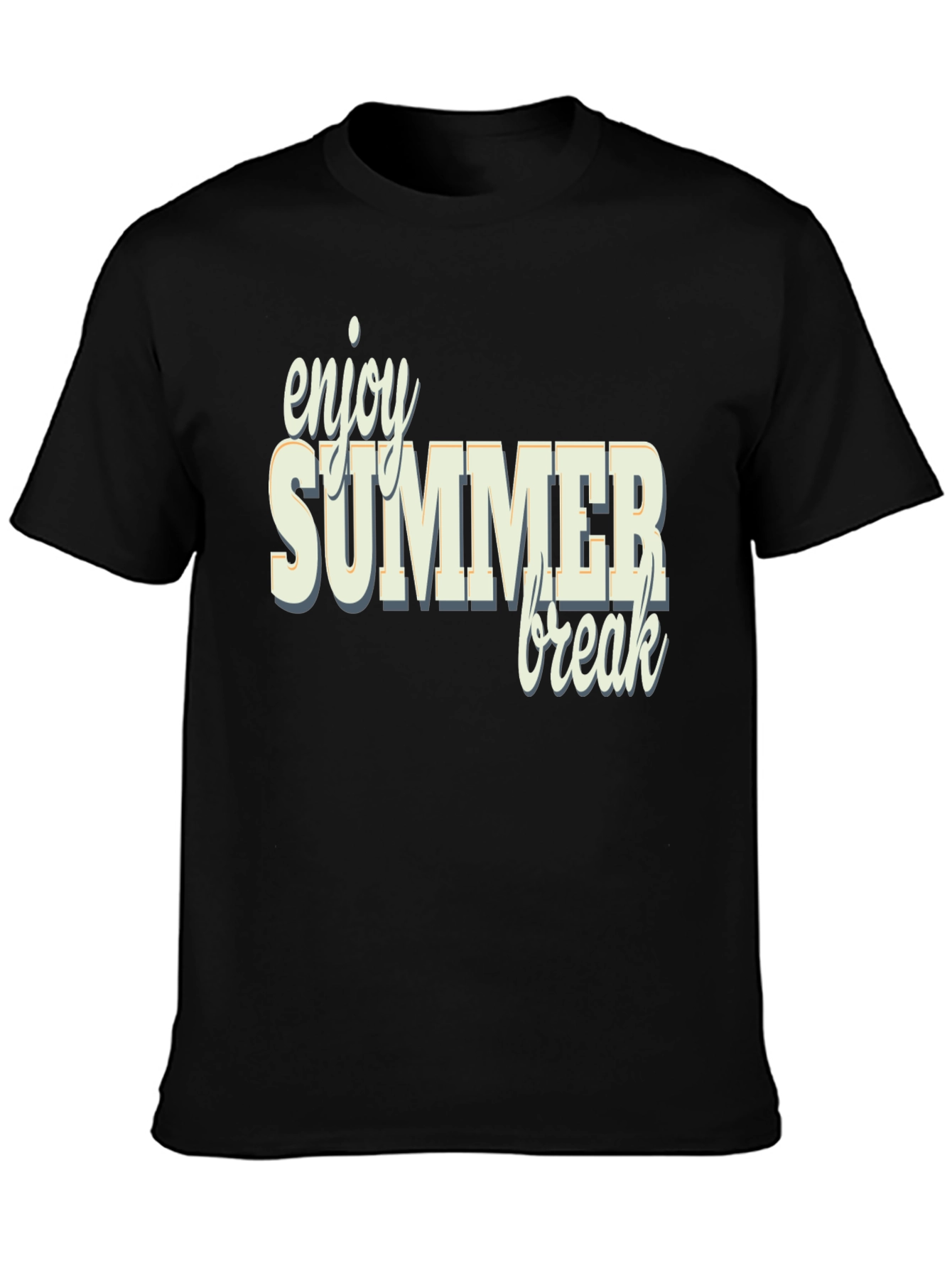 Enjoy Summer Break Black Graphic Tee