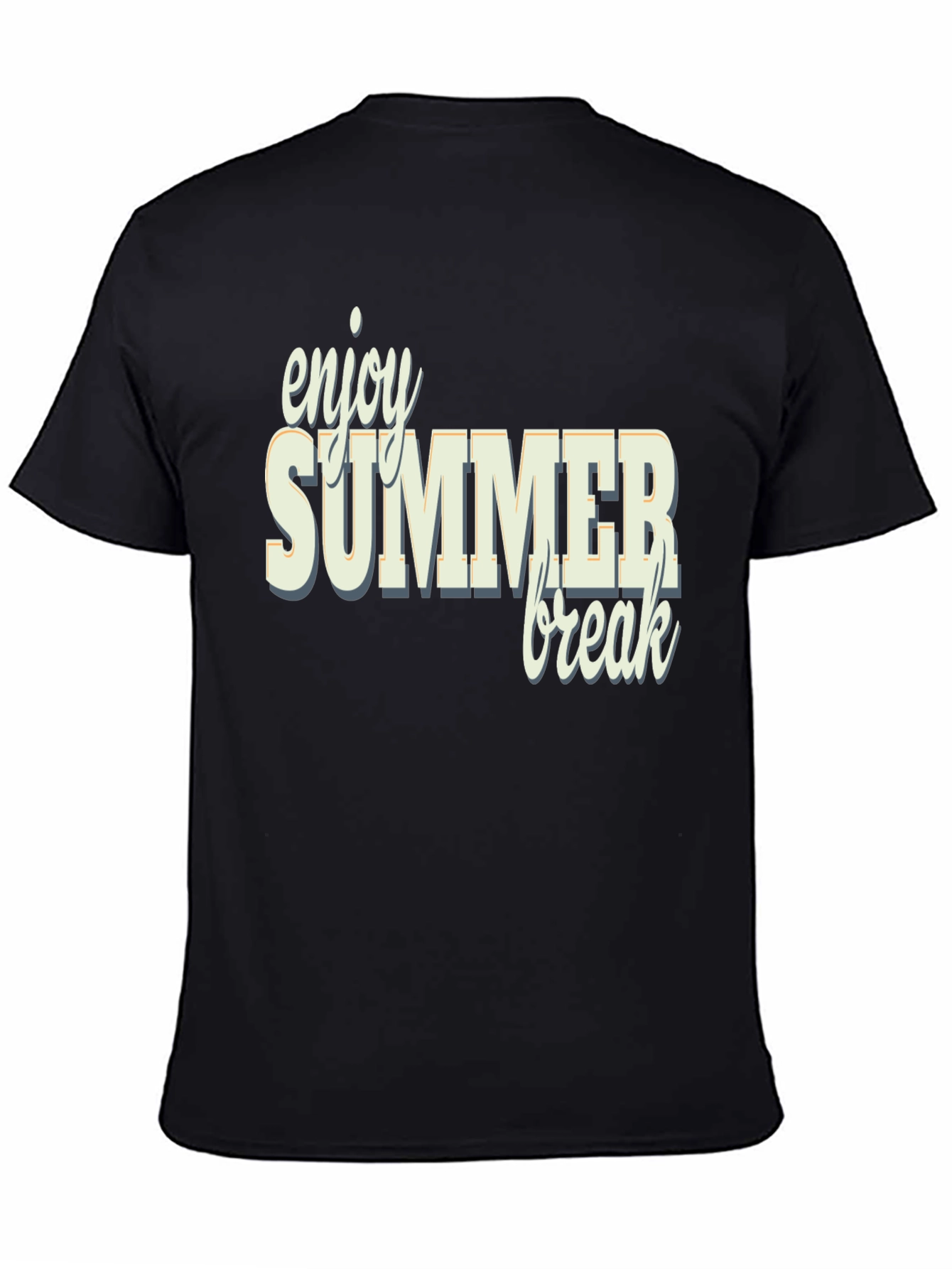 Enjoy Summer Break Black Graphic Tee