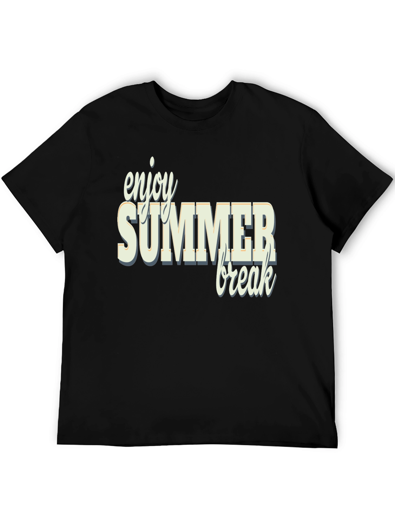 Enjoy Summer Break Black Graphic Tee