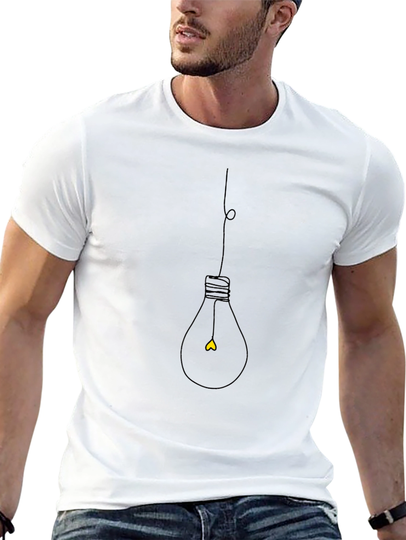 Mens Black Lightbulb Graphic Tee