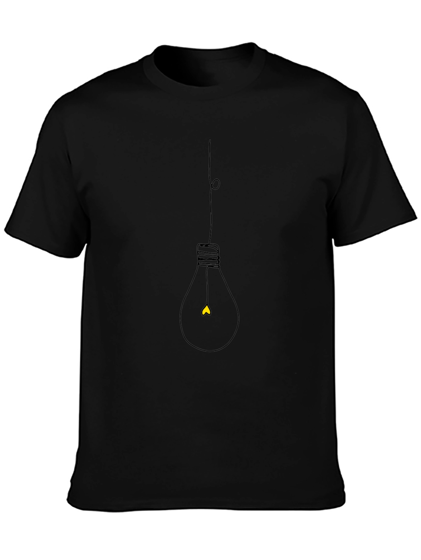 Mens Black Lightbulb Graphic Tee