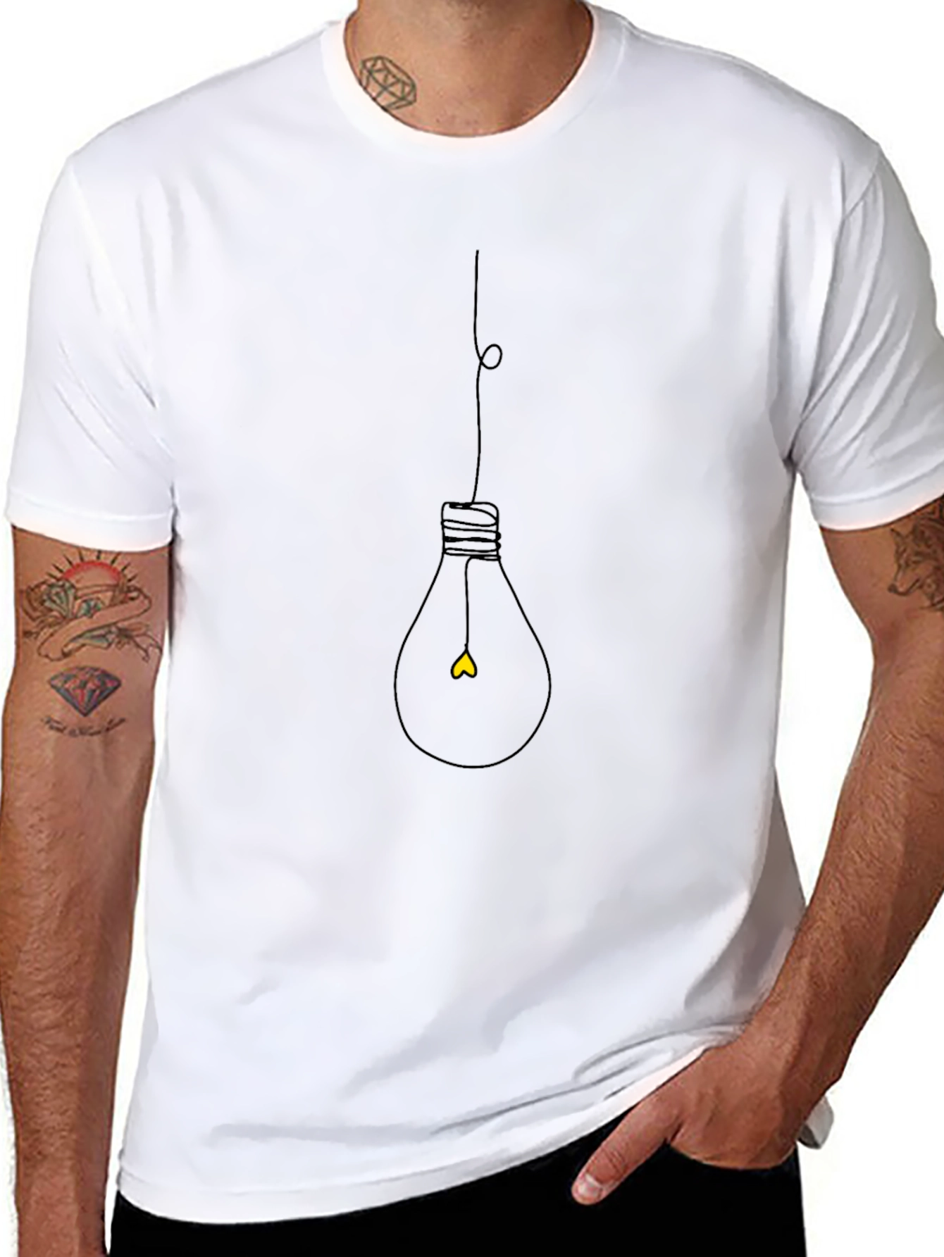 Mens Black Lightbulb Graphic Tee