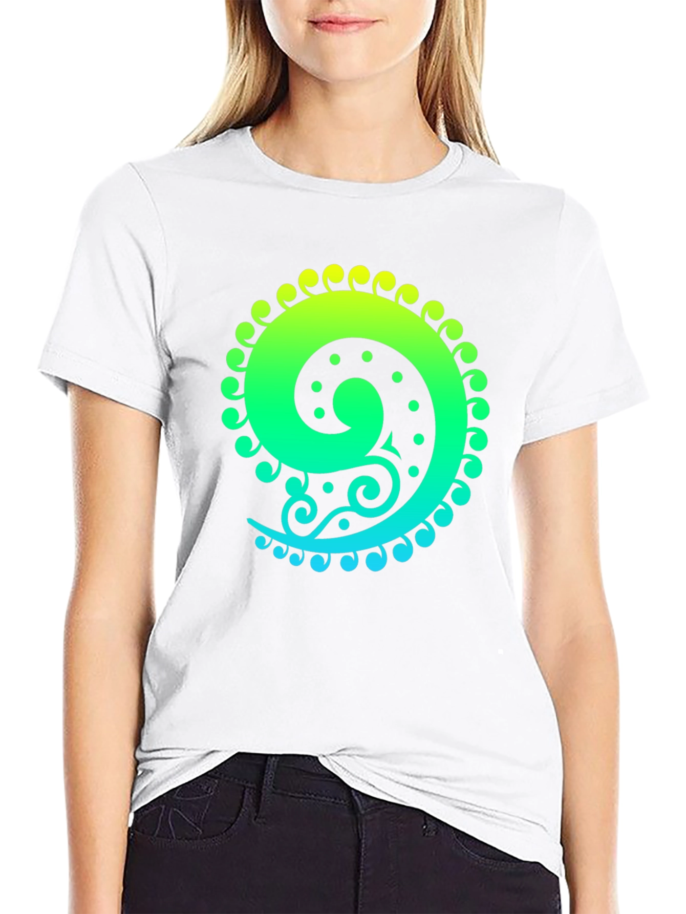 Spiral Graphic Tee - Black Cotton Blend