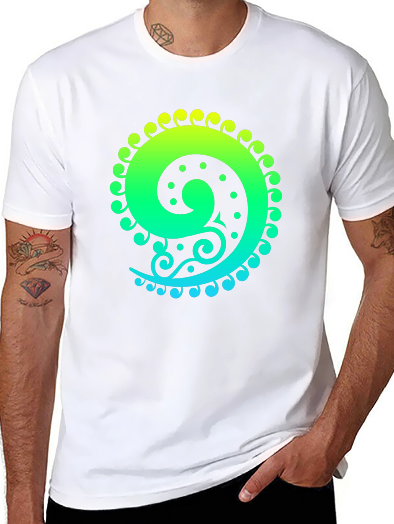 Spiral Graphic Tee - Black Cotton Blend