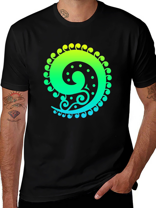 Spiral Graphic Tee - Black Cotton Blend