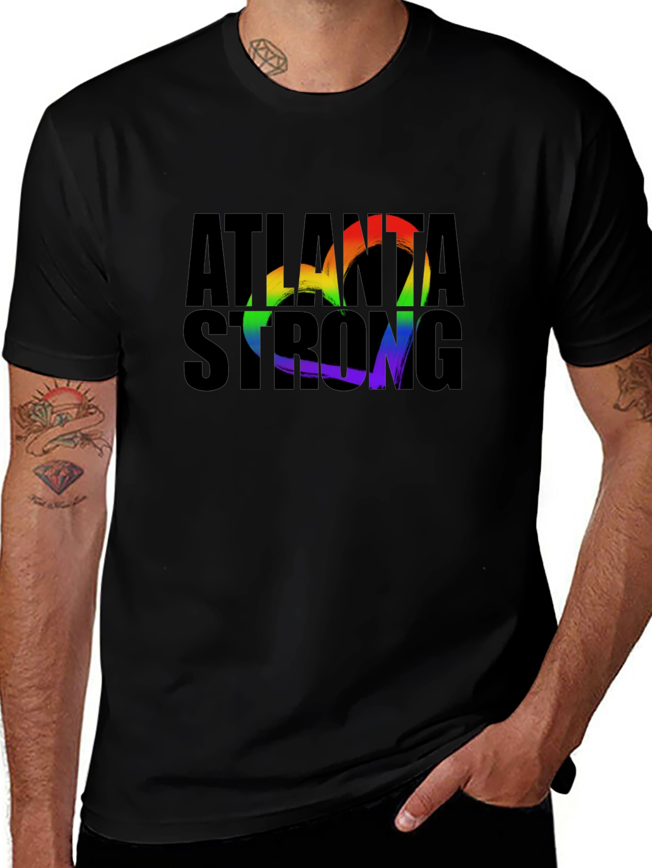Atlanta Strong Rainbow Heart T-Shirt