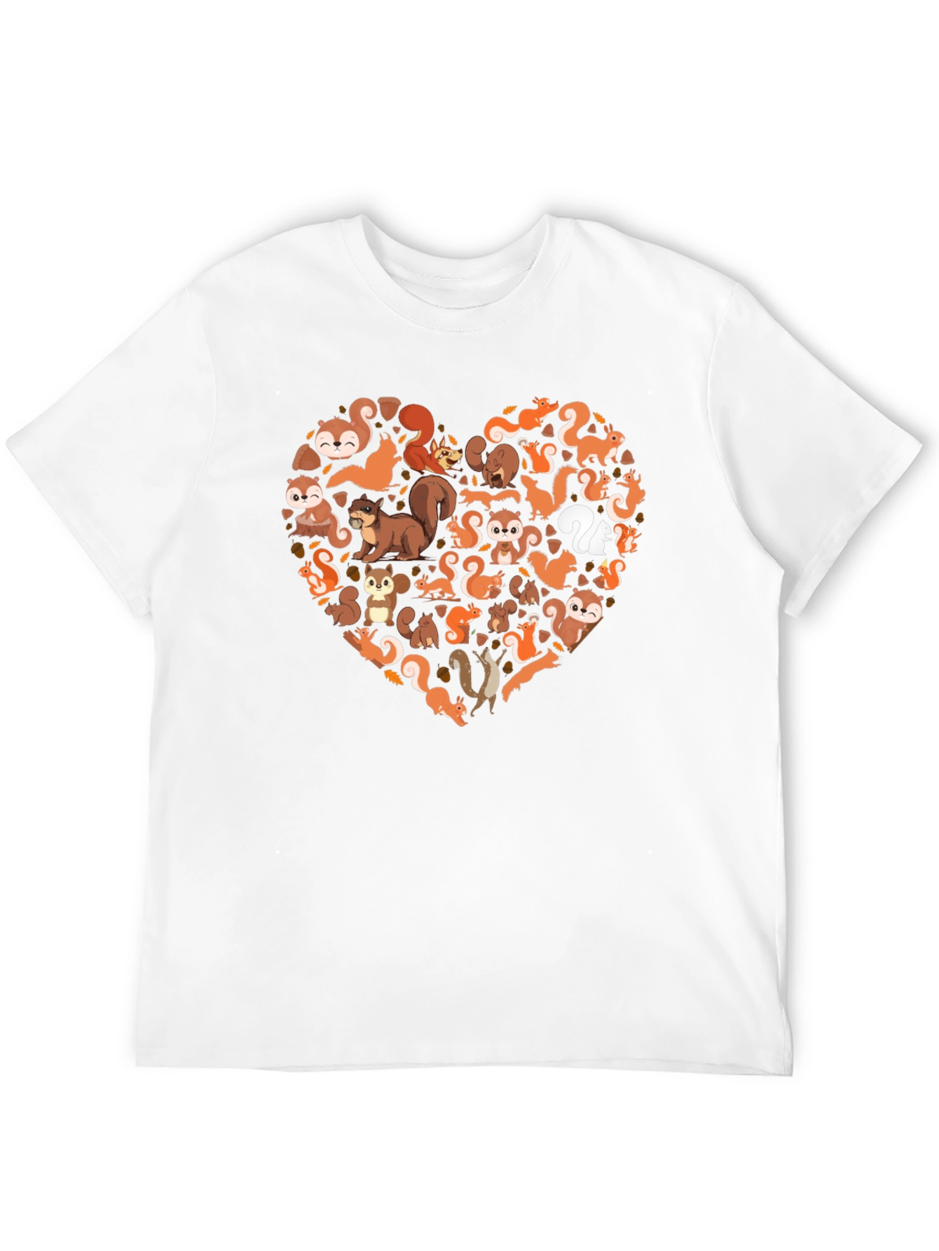 Squirrel Love Heart Black T-Shirt