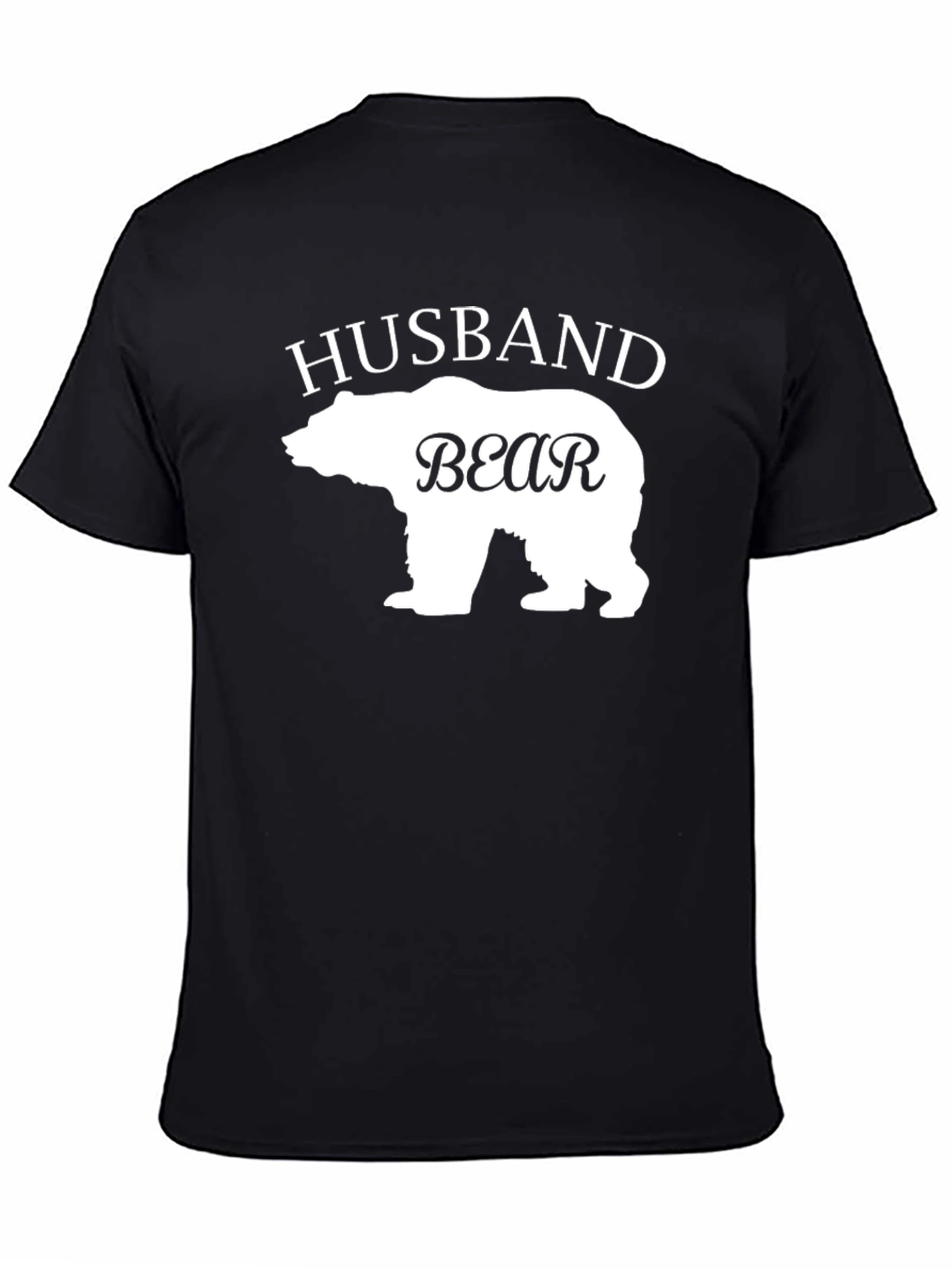 Husband Bear Graphic Tee - Black Cotton Blend