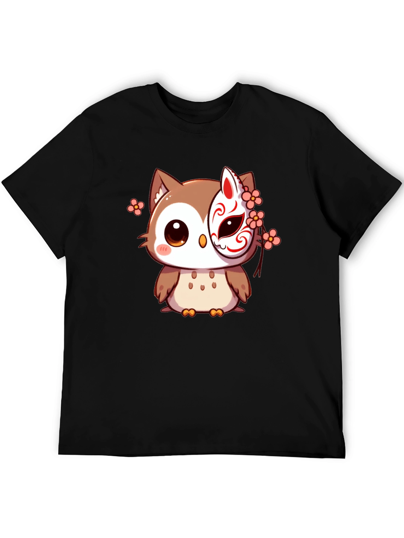 Owl Mask Black T-Shirt - Anime Style