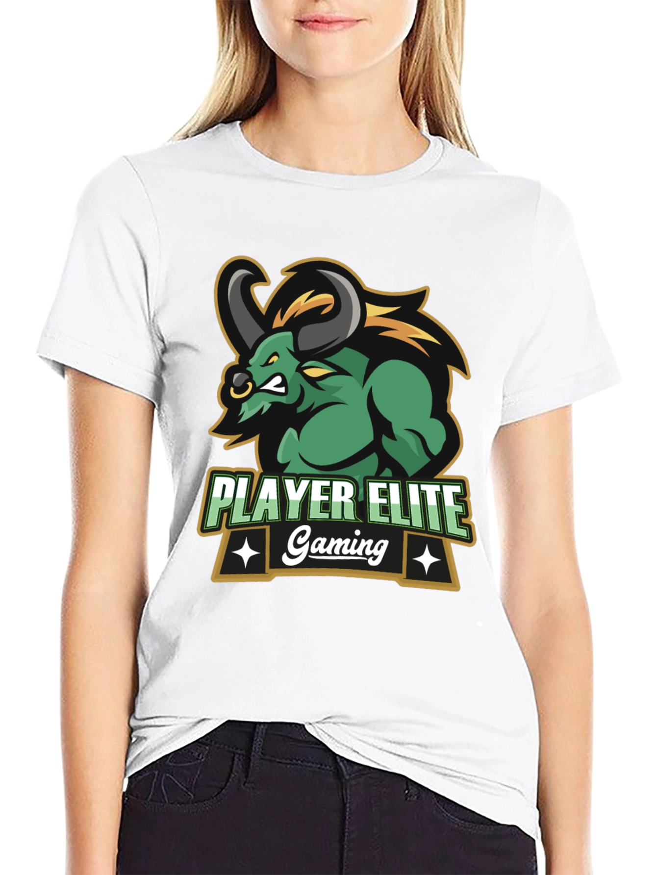 Player Elite Gaming T-Shirt - Black Bull Logo Tee