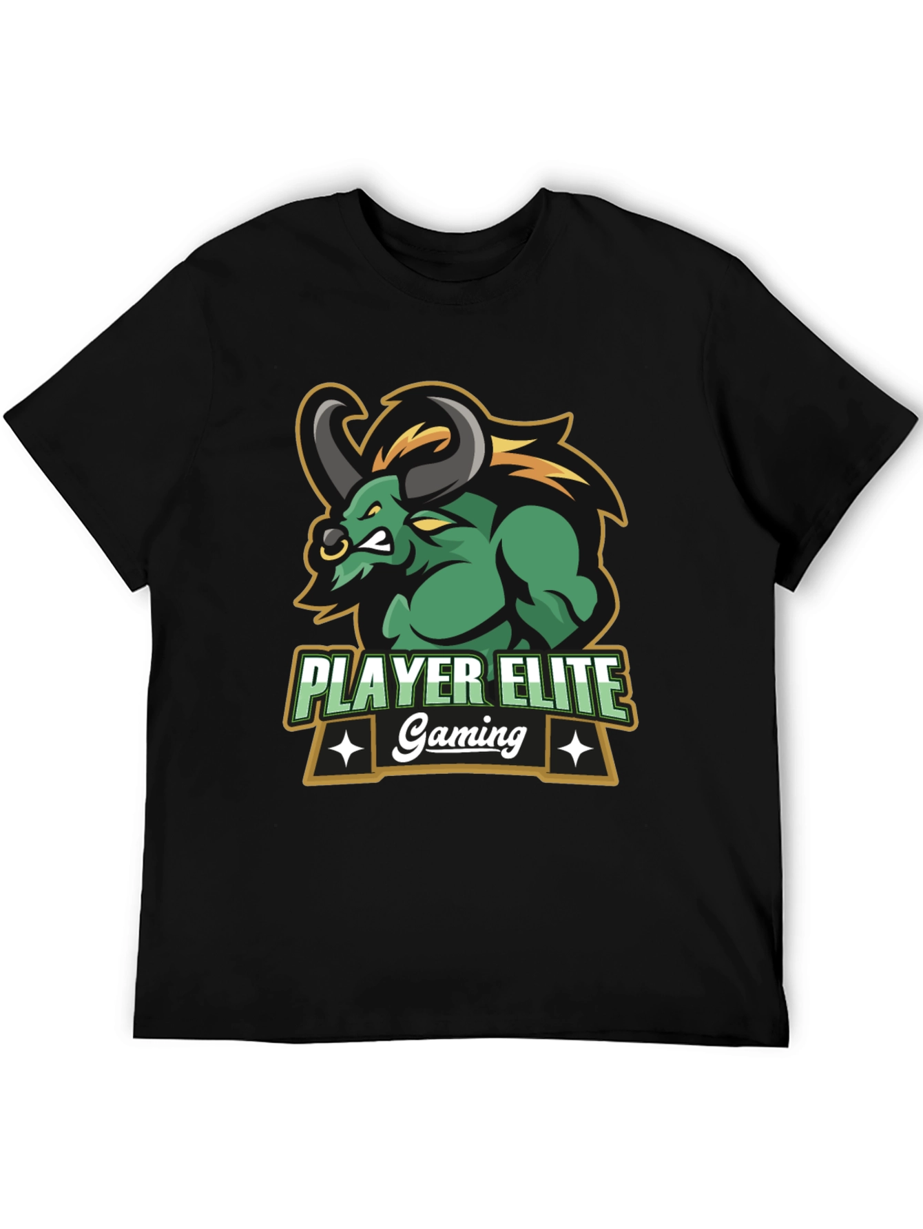 Player Elite Gaming T-Shirt - Black Bull Logo Tee