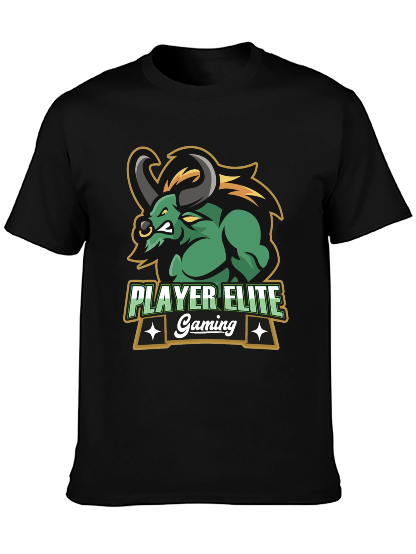Player Elite Gaming T-Shirt - Black Bull Logo Tee