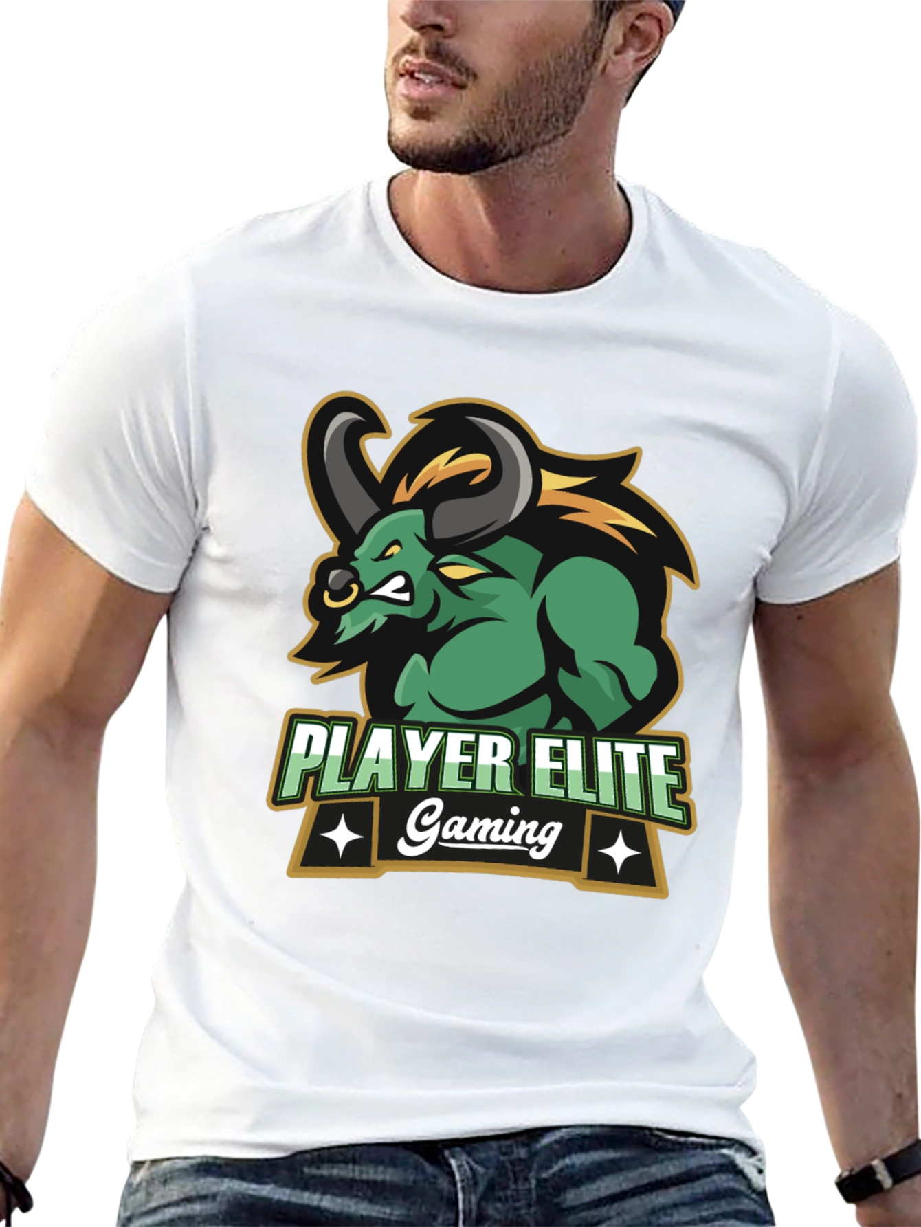 Player Elite Gaming T-Shirt - Black Bull Logo Tee