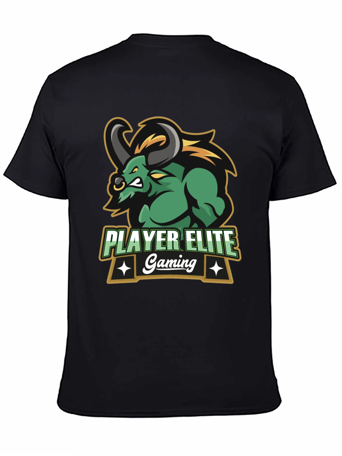 Player Elite Gaming T-Shirt - Black Bull Logo Tee