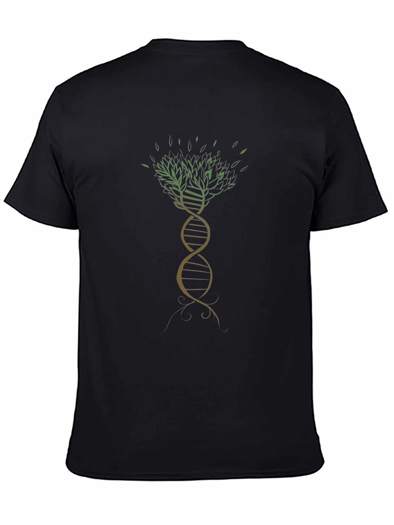 DNA Tree Graphic Tee - Black Cotton T-Shirt