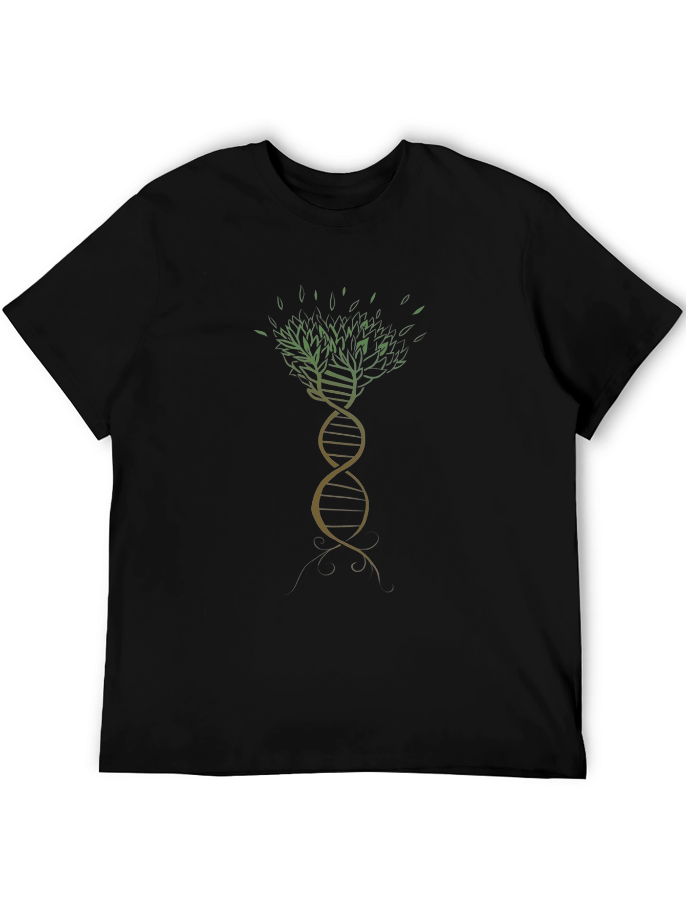 DNA Tree Graphic Tee - Black Cotton T-Shirt