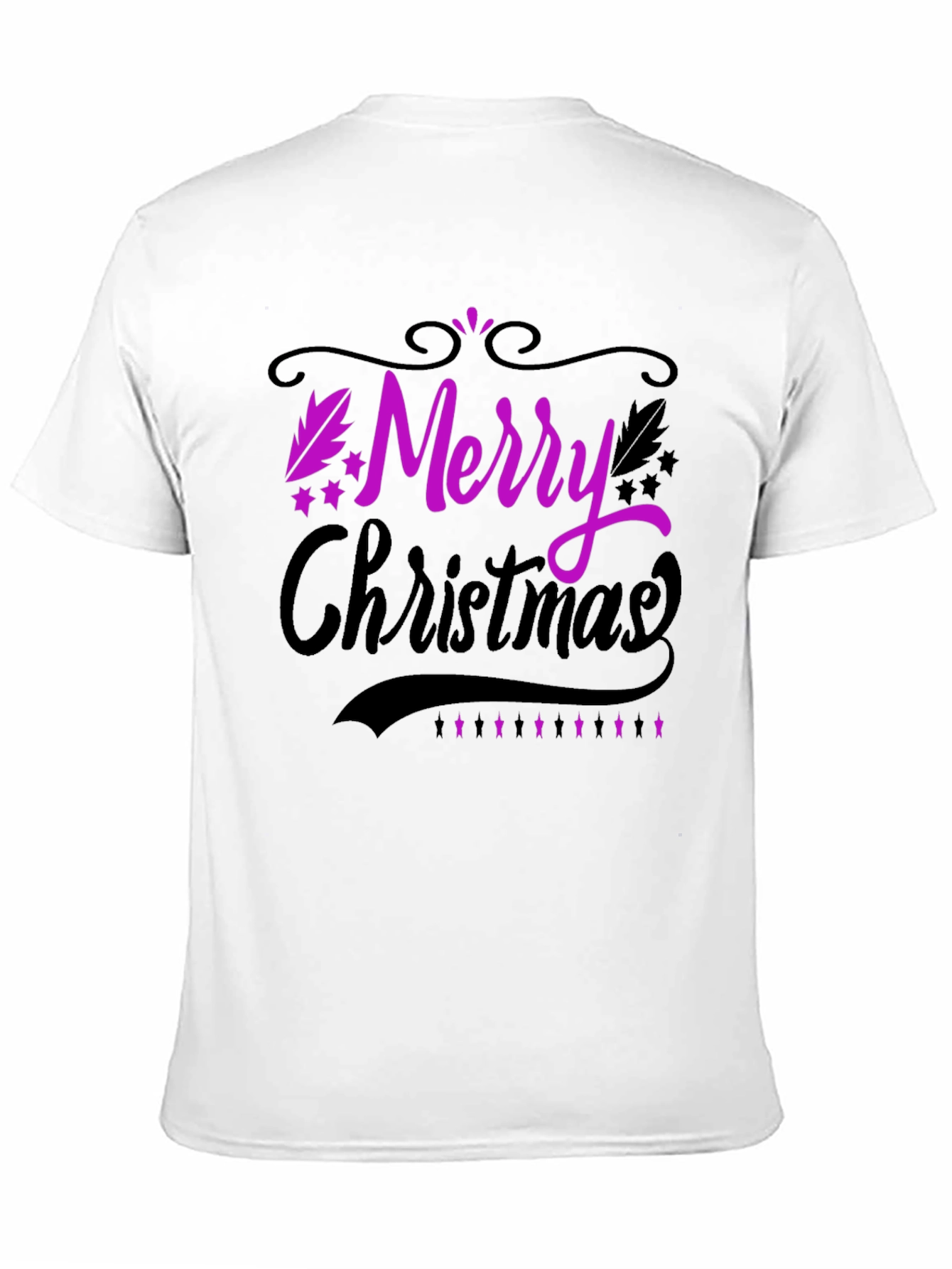 Merry Christmas Black T-Shirt Holiday Tee