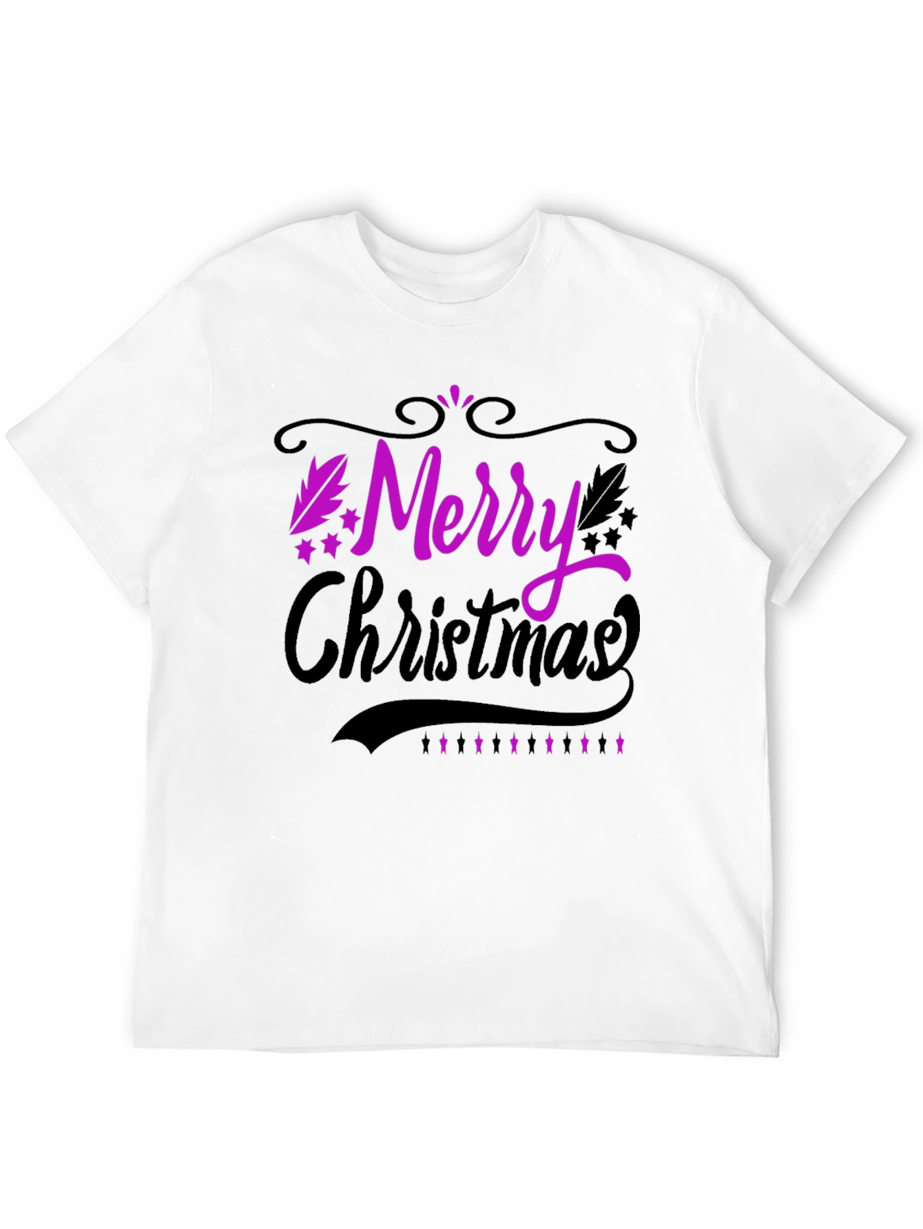 Merry Christmas Black T-Shirt Holiday Tee