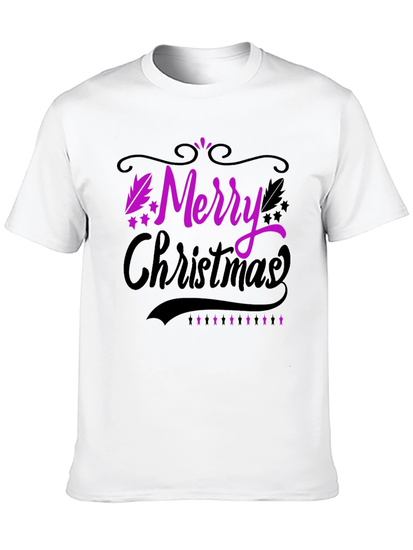 Merry Christmas Black T-Shirt Holiday Tee