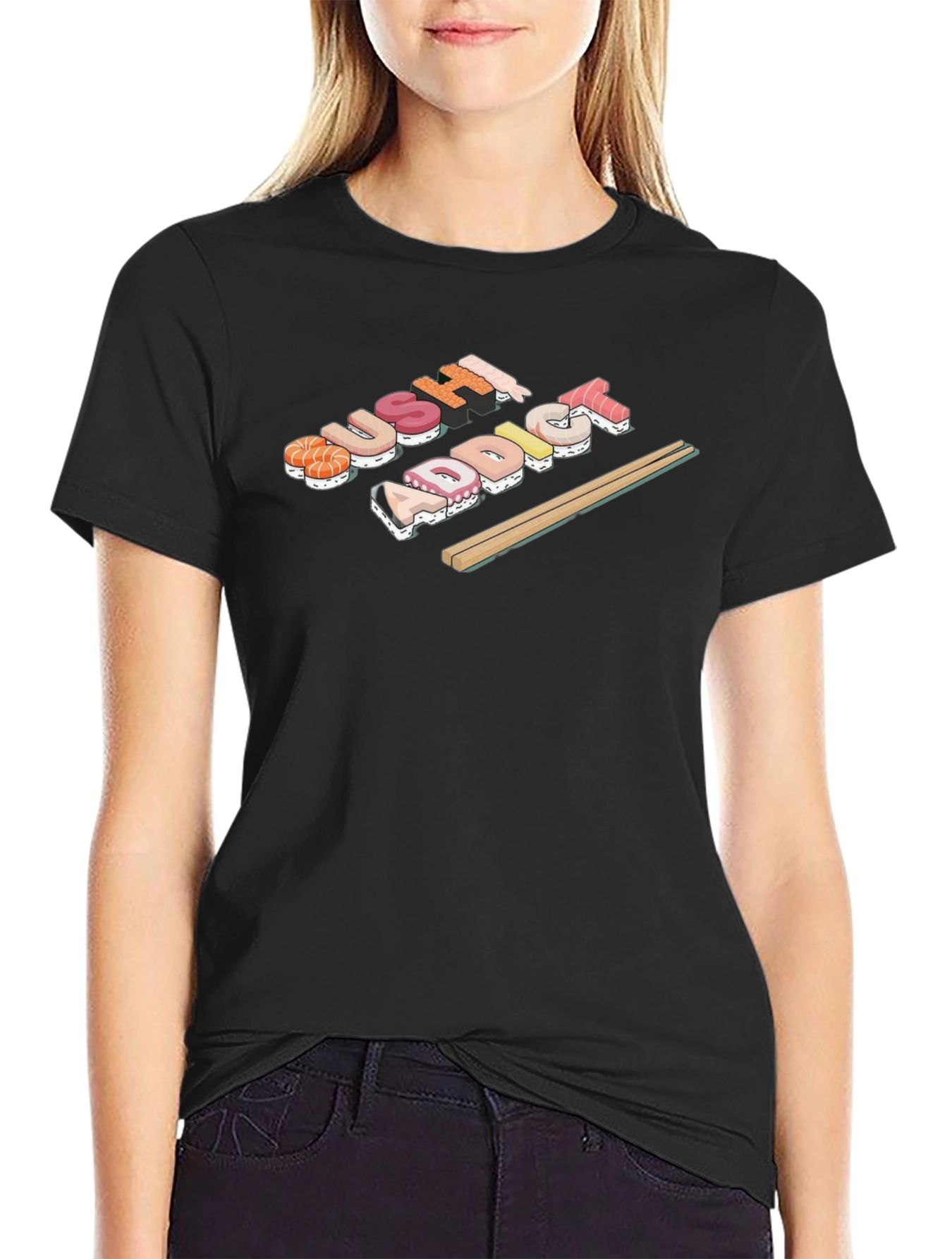 Sushi Addict Black T-Shirt