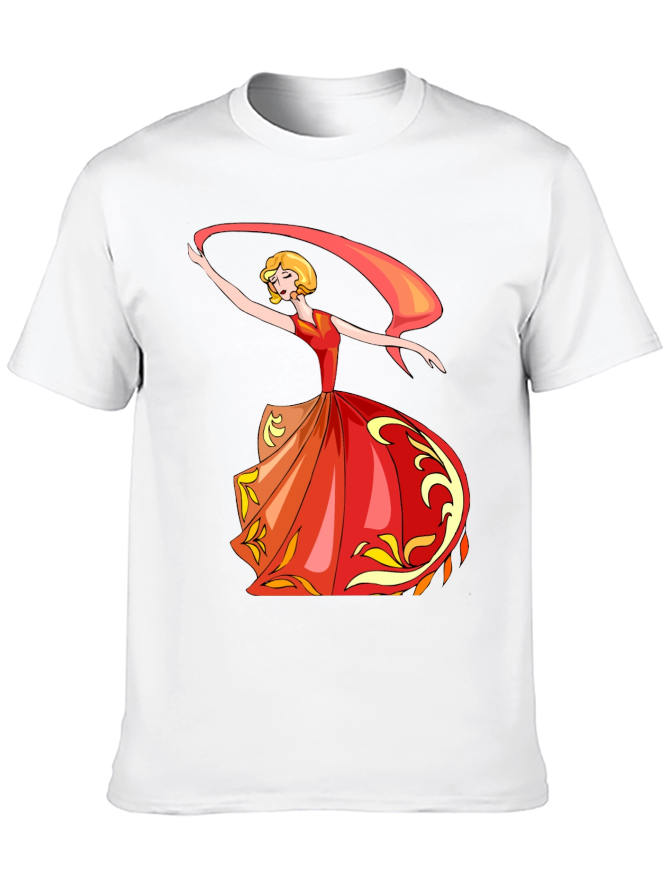 Elegant Dancer Graphic Tee - Black Cotton T-Shirt