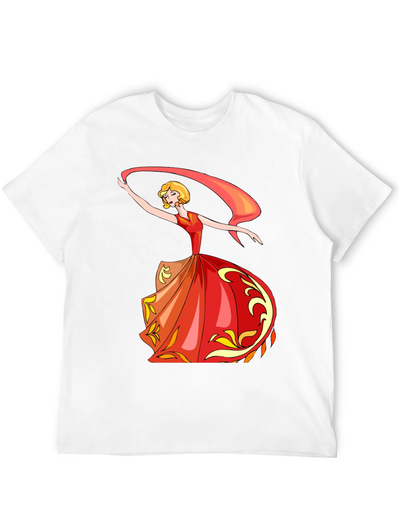 Elegant Dancer Graphic Tee - Black Cotton T-Shirt