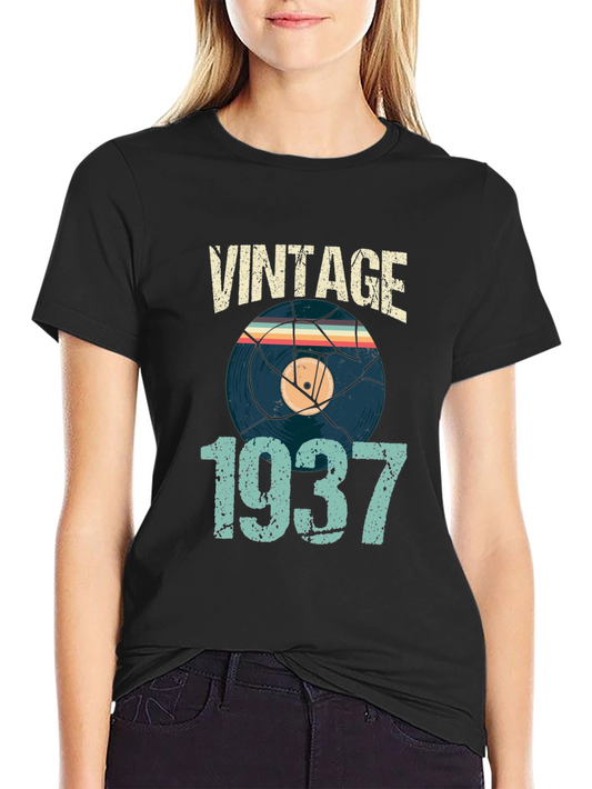 Vintage 1937 T-Shirt - Retro Record Design
