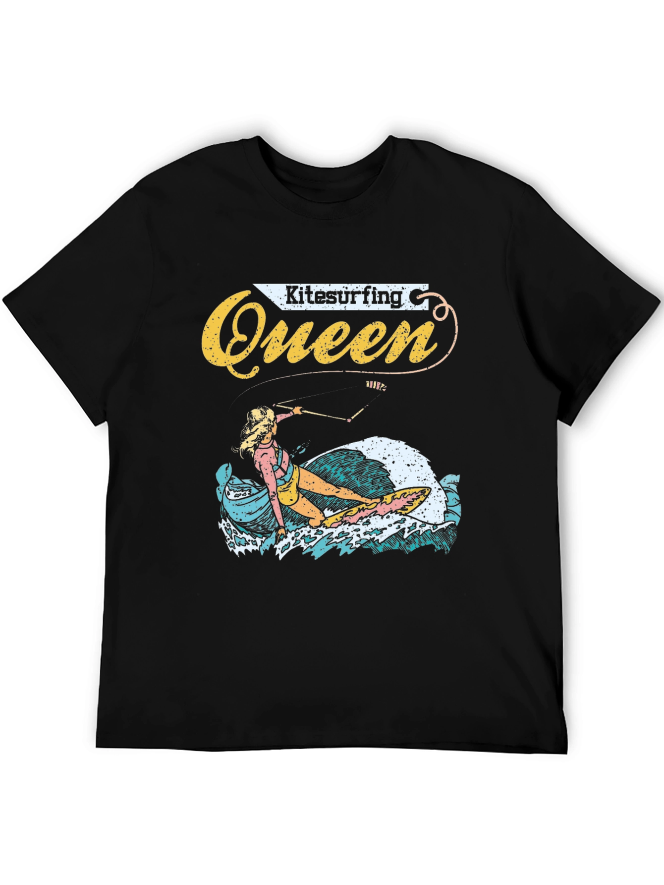 Kitesurfing Queen Graphic Tee - Black Unisex T-Shirt
