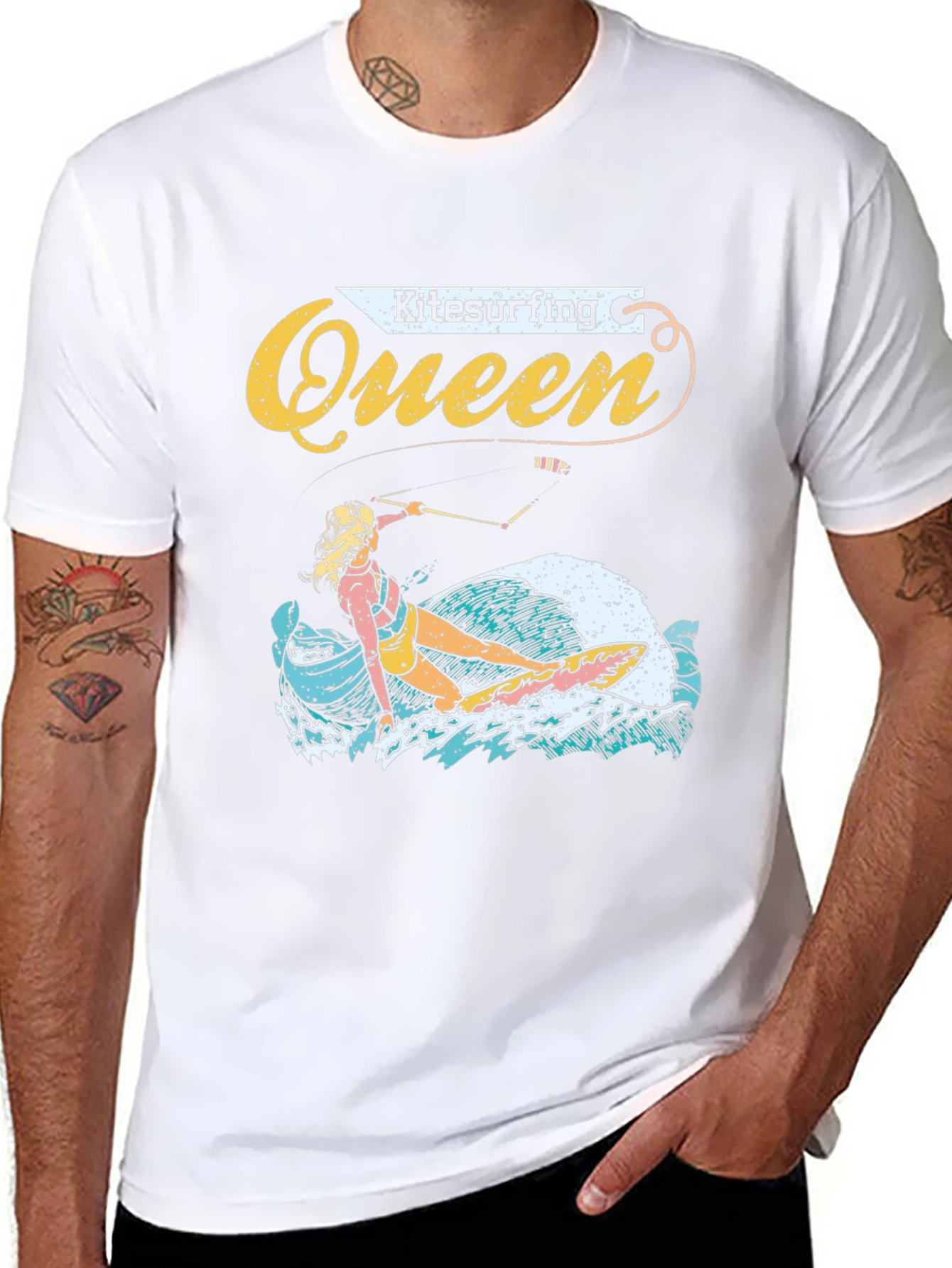 Kitesurfing Queen Graphic Tee - Black Unisex T-Shirt