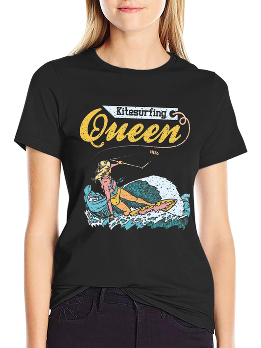 Kitesurfing Queen Graphic Tee - Black Unisex T-Shirt