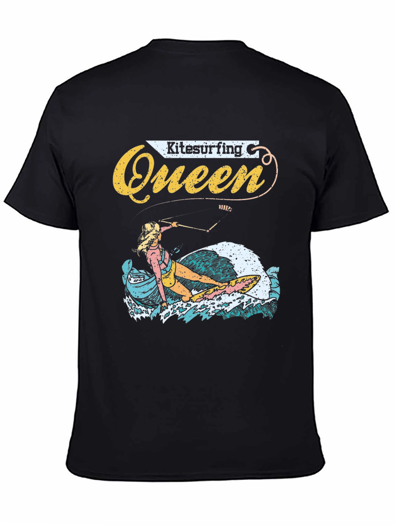 Kitesurfing Queen Graphic Tee - Black Unisex T-Shirt