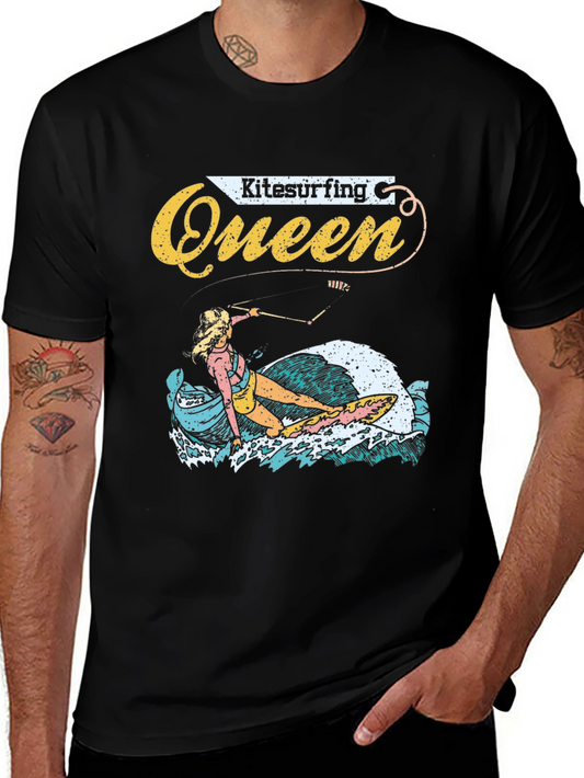 Kitesurfing Queen Graphic Tee - Black Unisex T-Shirt