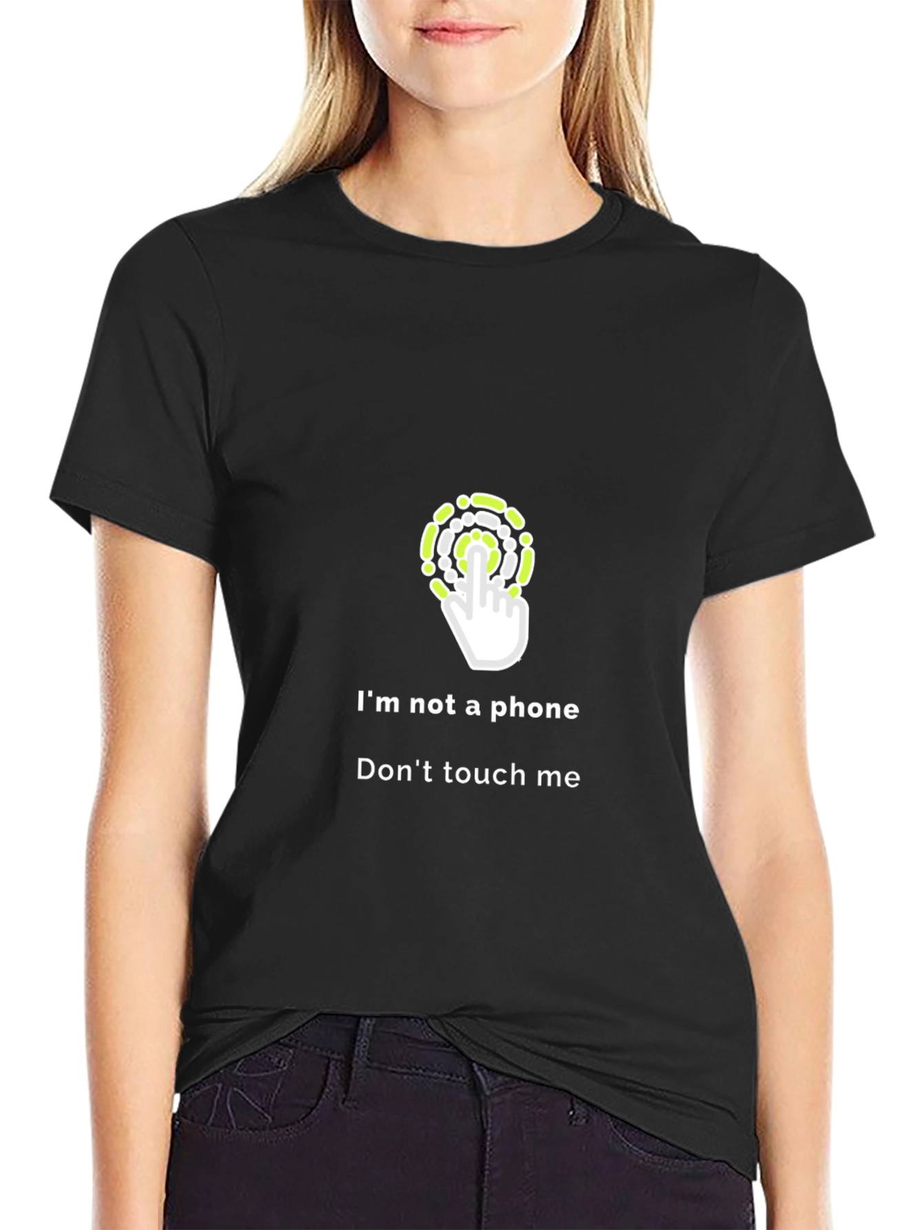 Funny Dont Touch Me T-Shirt - Anti-Phone Black Tee