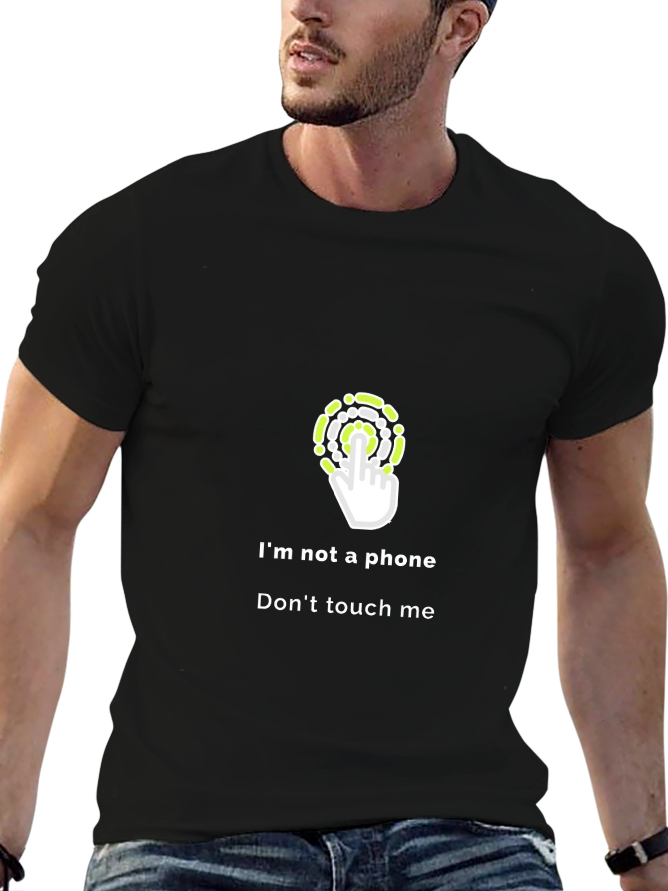 Funny Dont Touch Me T-Shirt - Anti-Phone Black Tee