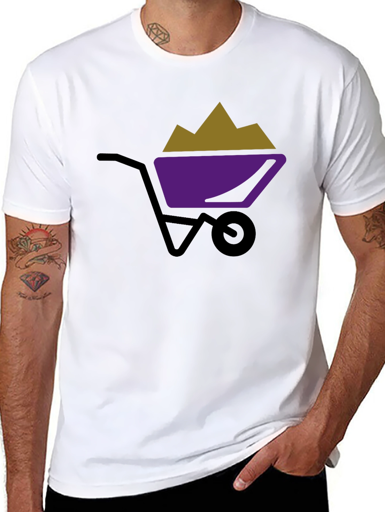 Wheelbarrow Graphic Tee - Black Cotton Shirt