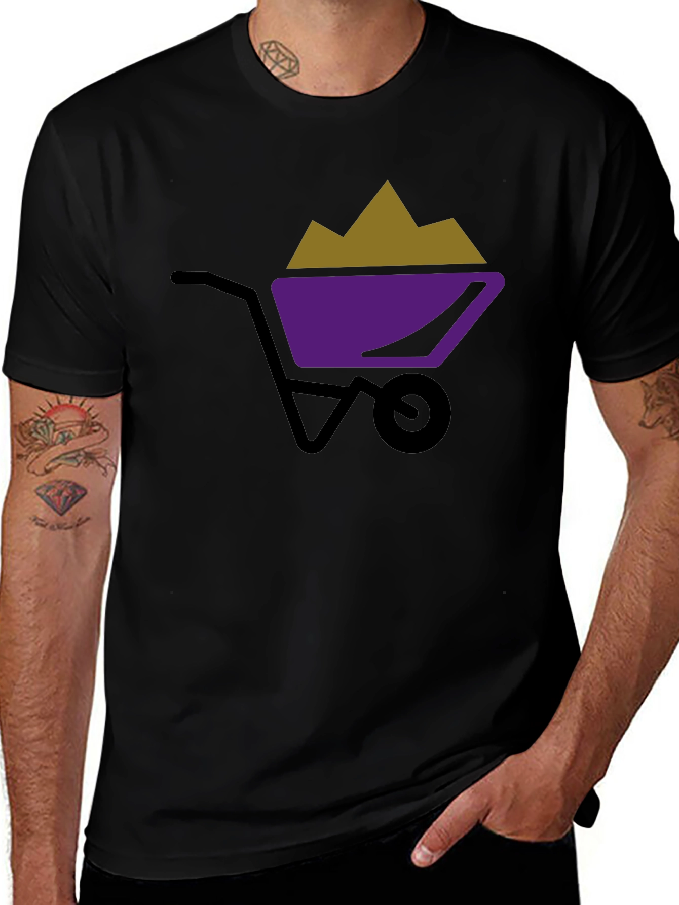 Wheelbarrow Graphic Tee - Black Cotton Shirt